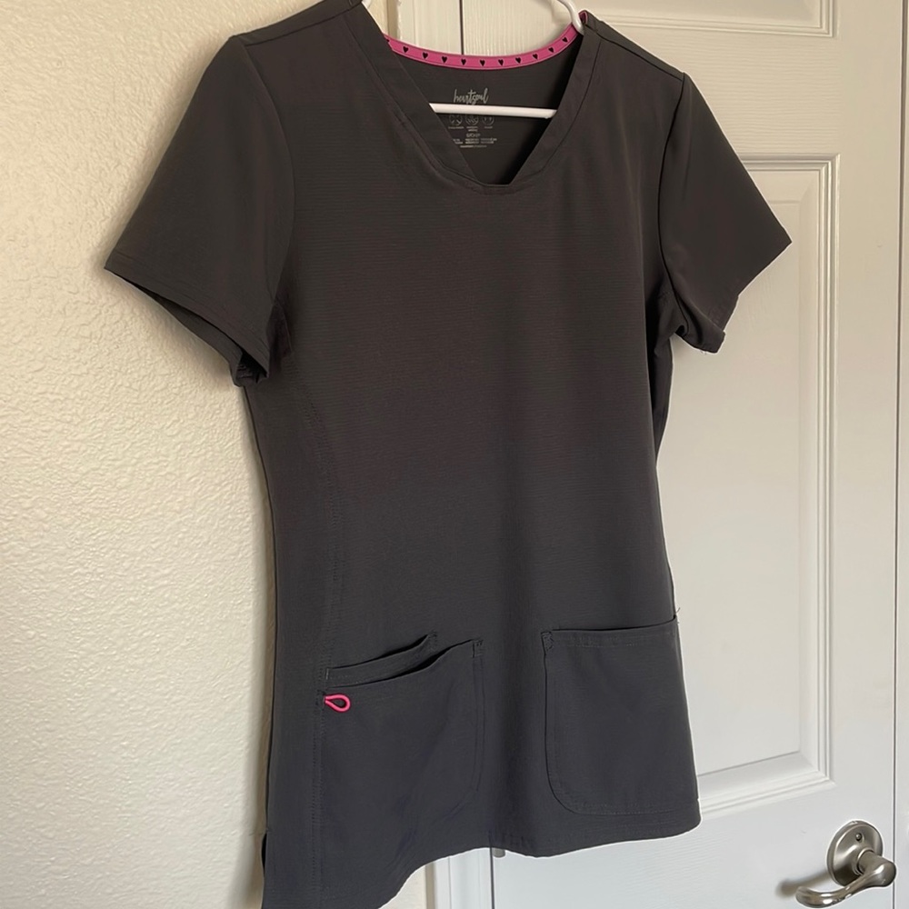 Small gray Heartsoul scrub top